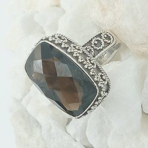 Bali Style Sterling Silver Smokey Quartz